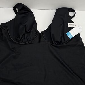 Cacique Tankini Top 42DD NWT Black